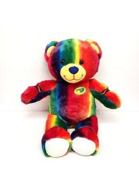 Build a Bear 16" Crayola Teddy Bear Rainbow Stripe Scented 2021 Animal Plush
